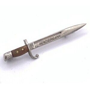 Vintage Waterloo Mini Bayonet Letter Opener Knife Wood Handle Novelty Desk